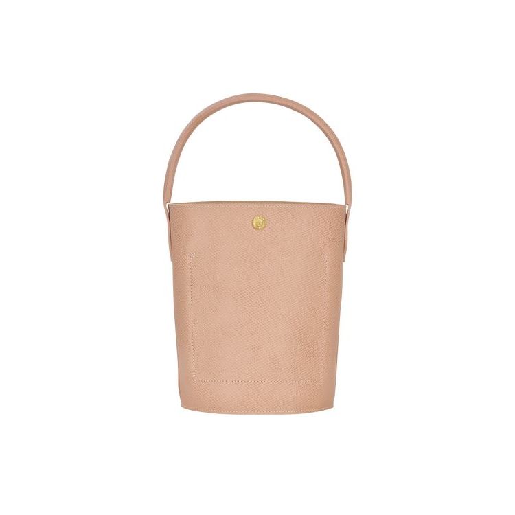 Borse A Mano Longchamp Bucket Flowers Pelle Rosa Chiaro | 96187-TWEY
