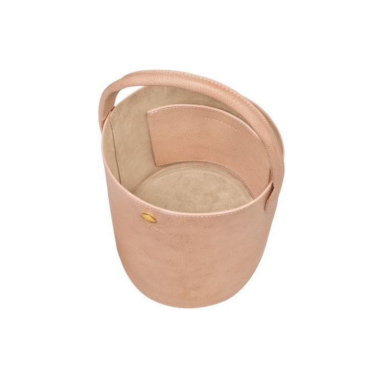 Borse A Mano Longchamp Bucket Flowers Pelle Rosa Chiaro | 96187-TWEY