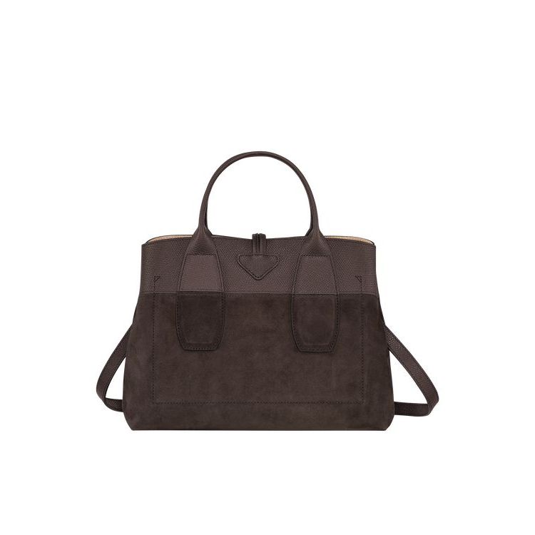 Borse A Mano Longchamp M Ebony Pelle Caffè | 42357-ECHA