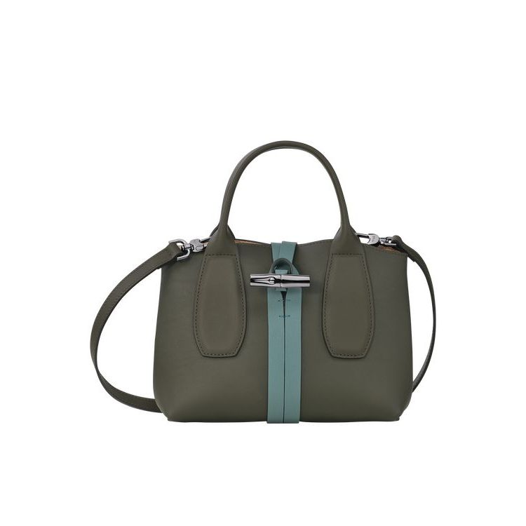 Borse A Mano Longchamp S Pelle Khaki Grigie Verdi | 13854-WSXJ