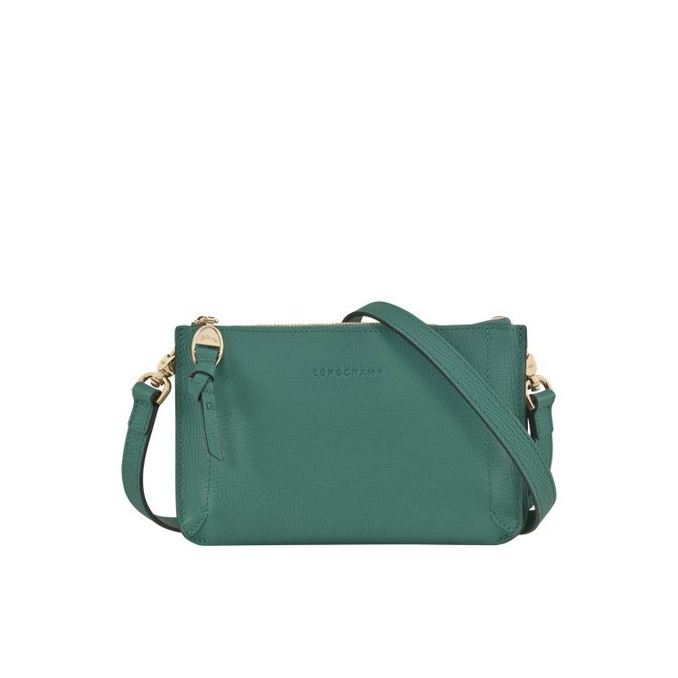 Borse Crossbody Longchamp Pouch Pelle Grigie Verdi | 72198-GAFD
