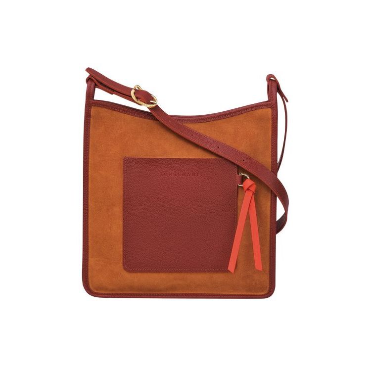 Borse Crossbody Longchamp Zipped L Saffron Pelle Arancioni | 65793-UGSR