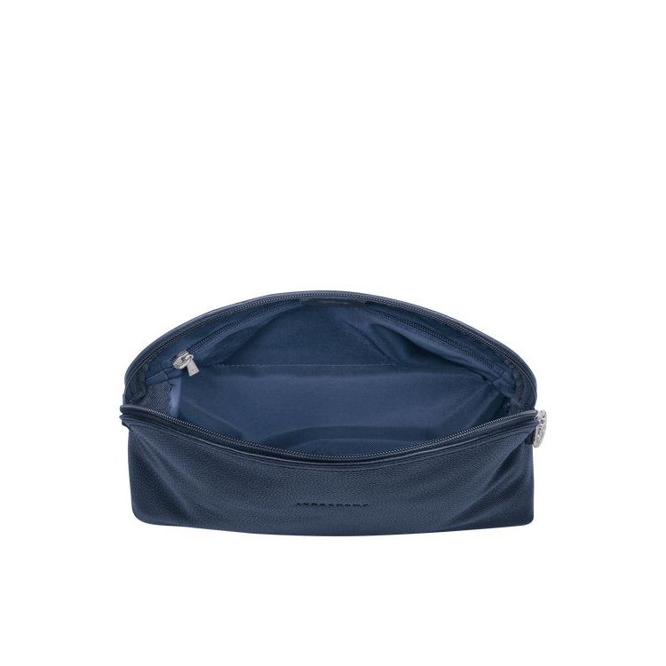 Borse Da Toilette Longchamp Pelle Blu Marino | 89437-CAHL