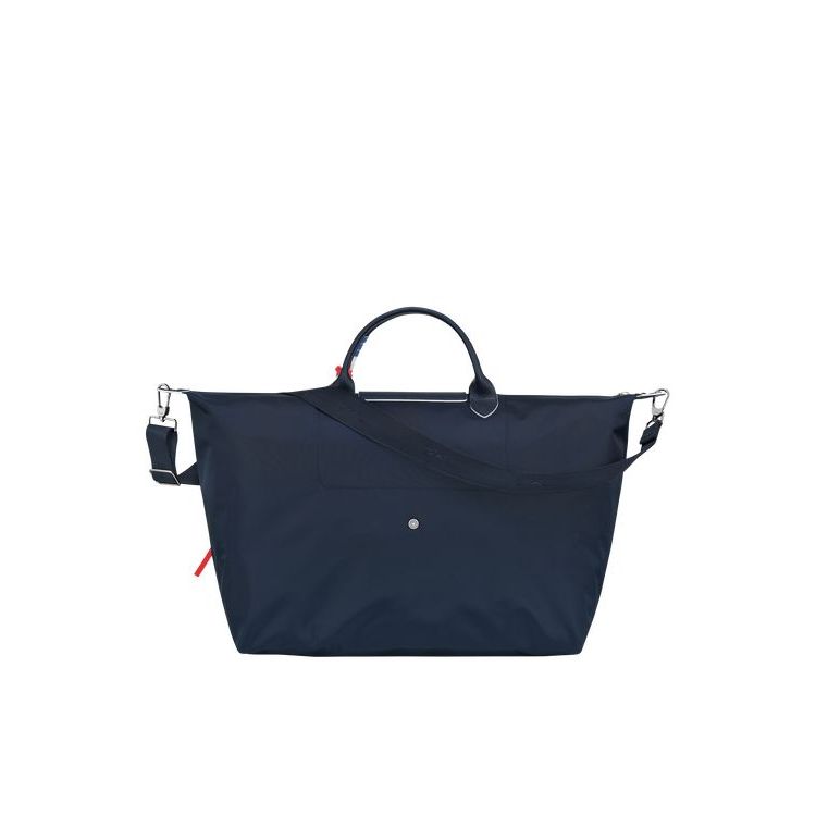 Borse Da Viaggio Longchamp L Recycled canvas Blu Marino | 84901-FPQK