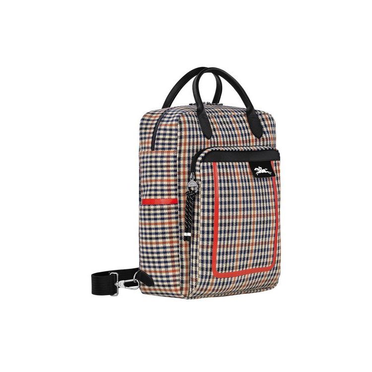 New Longchamp Tela Blu Marino Marroni | 59134-LSQV