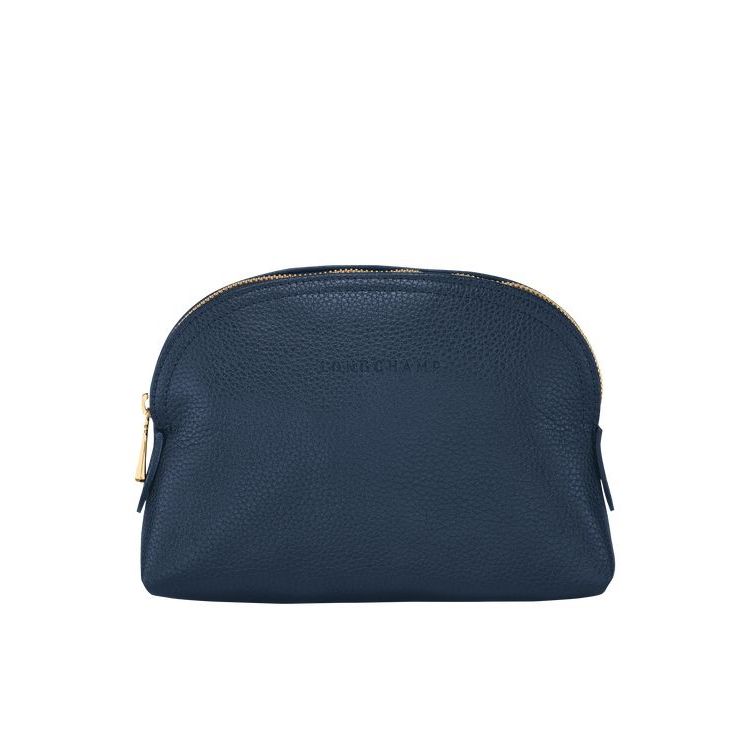 Pochette Longchamp Pouch Pelle Blu Marino | 72580-MLXF