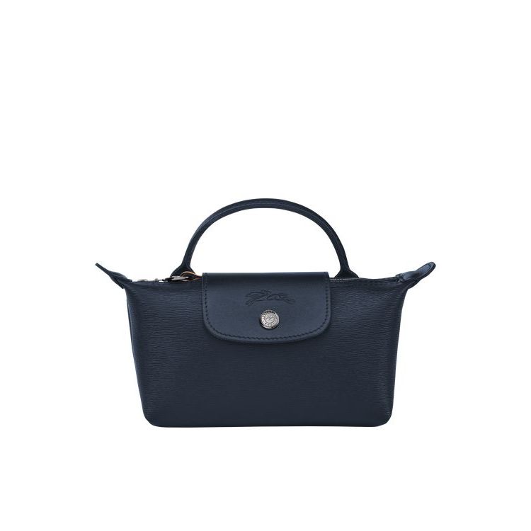 Pochette Longchamp Pouch With Tela Blu Marino | 24139-RAKW