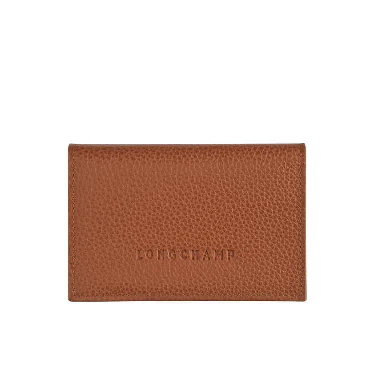 Portacarte Longchamp Card Caramel Pelle Marroni | 09168-PIYS