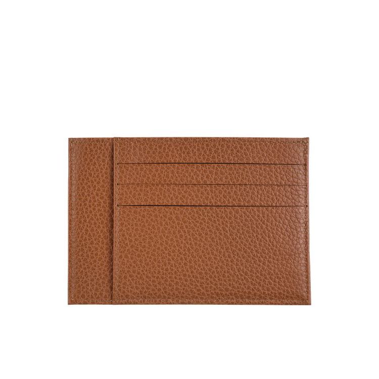 Portacarte Longchamp Card Caramel Pelle Marroni | 13860-SMQD