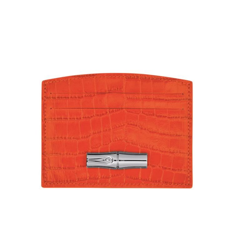 Portacarte Longchamp Card Pelle Arancioni | 38029-CIPA