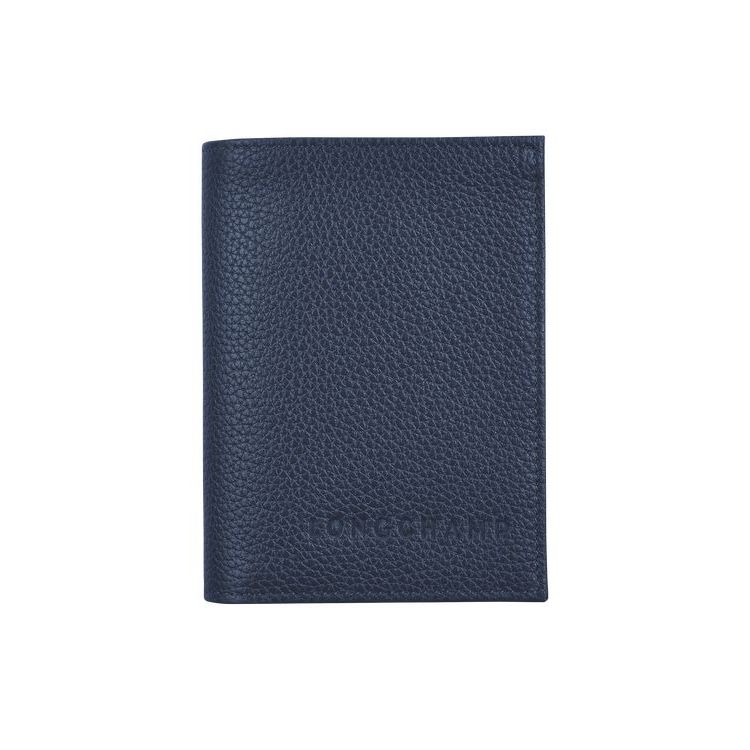 Portacarte Longchamp Card Pelle Blu Marino | 23985-QEYJ