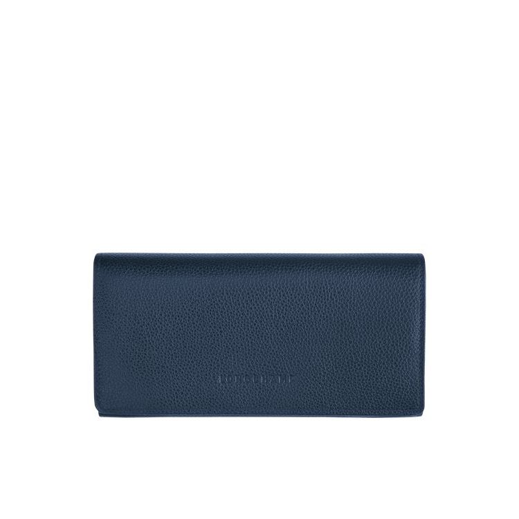 Portafogli Longchamp Long Continental Pelle Blu Marino | 03462-NTQU