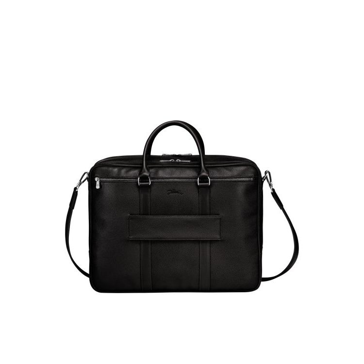 Valigie Longchamp Briefcase L Pelle Nere | 28706-KQFH