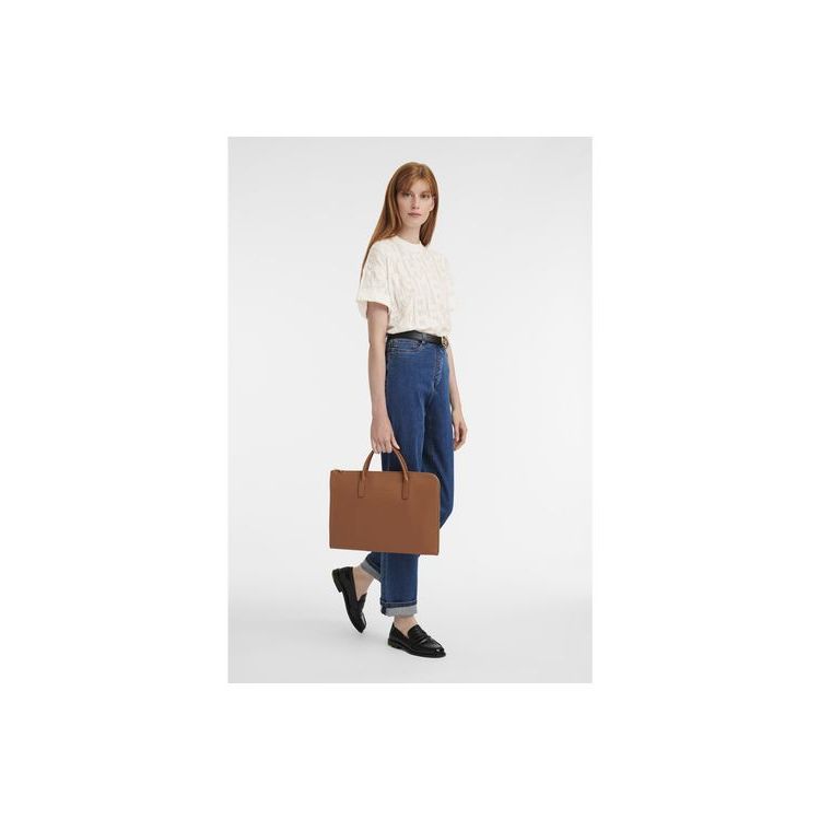 Valigie Longchamp Briefcase S Caramel Pelle Marroni | 32514-KXUQ