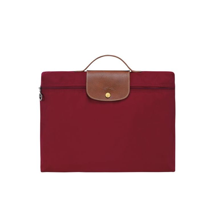 Valigie Longchamp Briefcase S Recycled canvas Rosse | 34267-HBLR