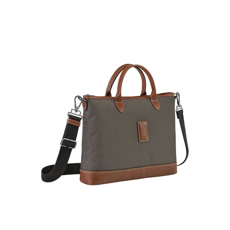 Valigie Longchamp Briefcase S Tela Marroni | 08413-ZYOU