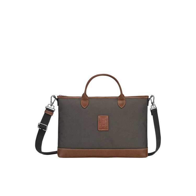 Valigie Longchamp Briefcase S Tela Marroni | 60784-SJPK