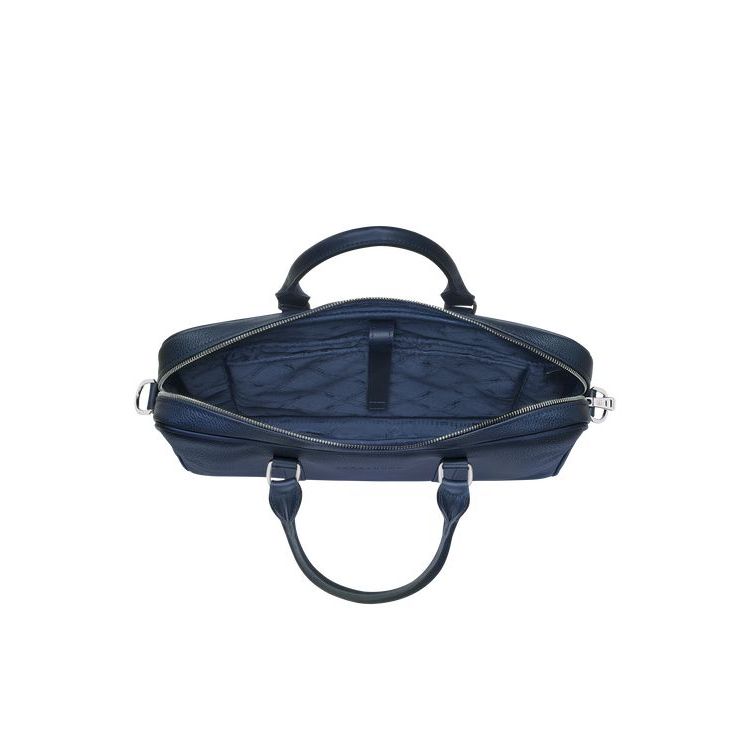 Valigie Longchamp Briefcase Xs Pelle Blu Marino | 87239-GAKN