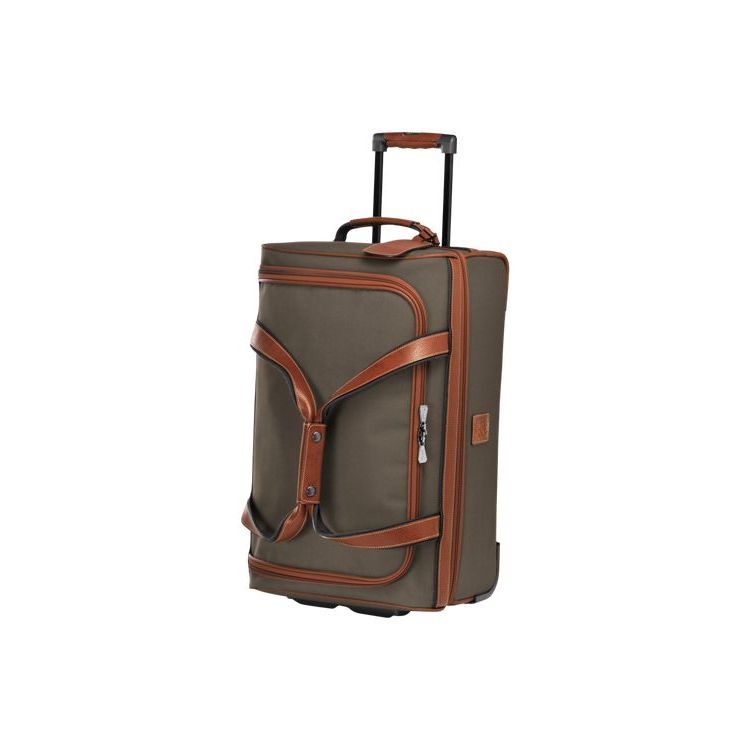 Wheeled Duffle Bags Longchamp Tela Marroni | 76280-PUQV