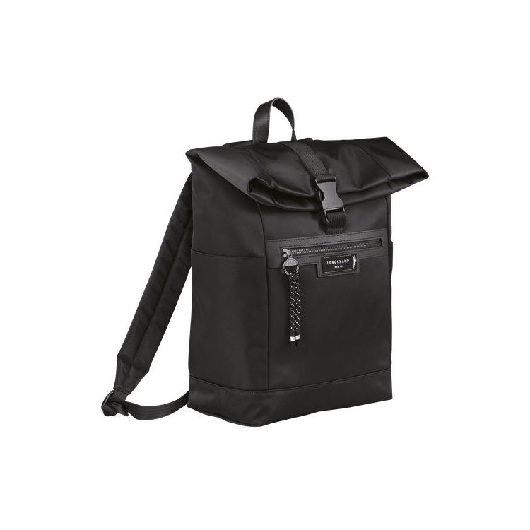 Zaini Longchamp Recycled canvas Nere | 73942-CTMQ