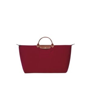 Borse Da Viaggio Longchamp Xl Recycled canvas Rosse | 80421-LBAM