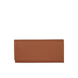 Portafogli Longchamp Long Continental Caramel Pelle Marroni | 75923-FOZV